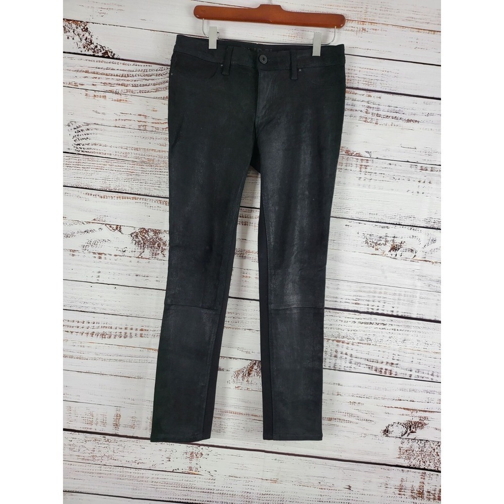 DL1961 Emma Legging Jean 27 Womens 4 Way Stretch‎ Black Soft Coated 360 Comfort